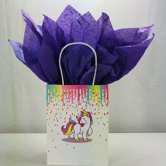 NWOT Set of 24 Unicorn Bags with Tissue Paper - Picture 6 of 8